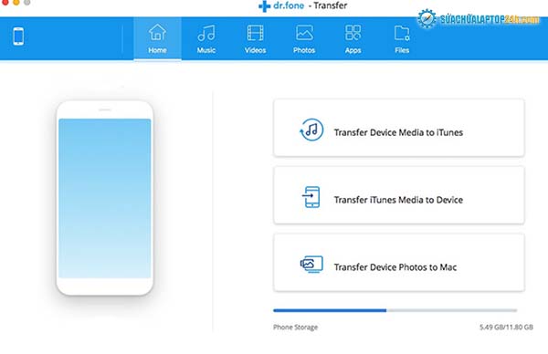 Sử dụng DR. Fone để truy cập tập tin iPhone trên máy tính